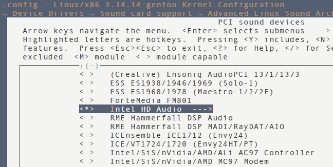 include intel in kernel