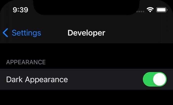 ios dev appearance